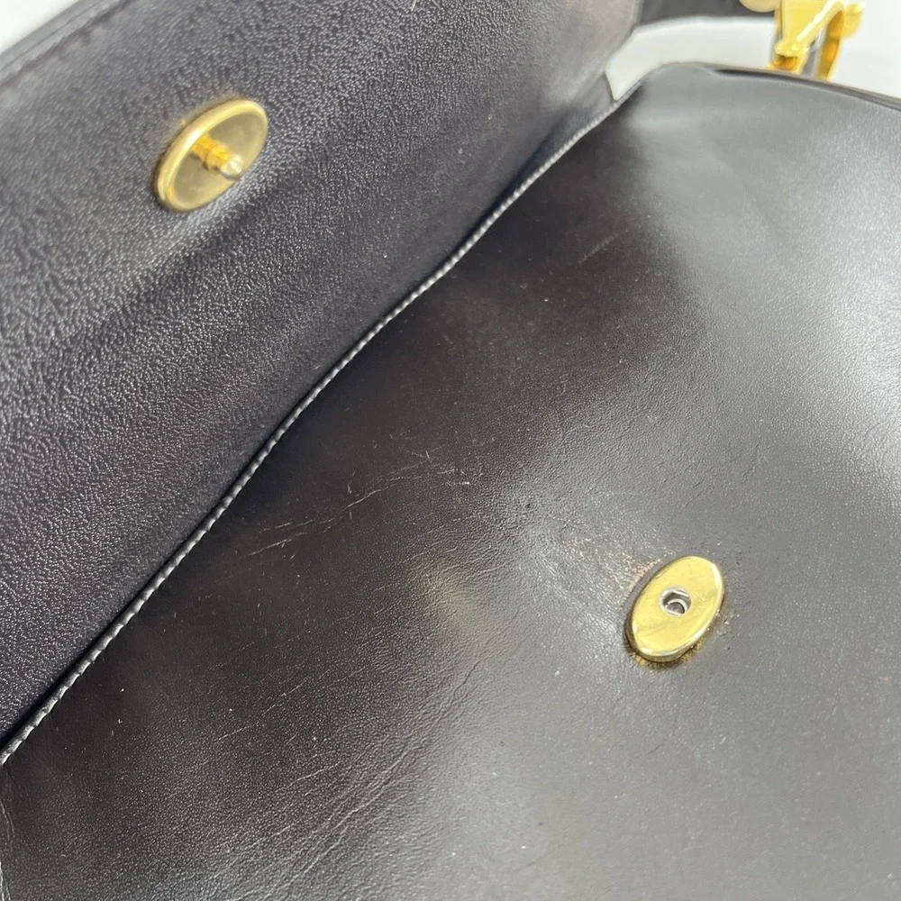 Vintage MCM Susan Gail Leather Shoulder Bag Rare Gold Spur Accents Quiet Luxury - Picture 15 of 16